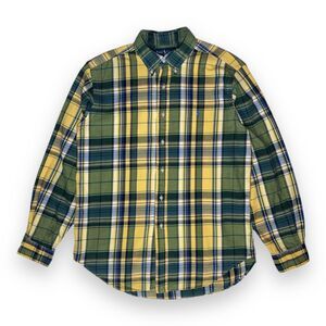Ralph Lauren Classic Fit Flannel Plaid Oxford Shirt Men’s Sz L 90s Vintage RARE